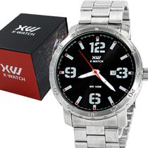Relógio Masculino X-Watch Xteel Prata Aço Original Prova D'água Garantia 1 ano