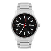 Relógio Masculino XWatch Prata Aço Inoxidável Mostrador Preto Original Resistente à Água XMSS1054P1SX