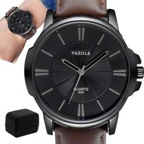 Relógio Masculino Yazole 332 Original Total Marrom + Caixa