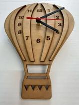 Relógio Mdf Cru 3mm Gravado Balão Sala Quarto Escritório