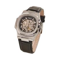 Relógio Mecânico Automático Masculino À Prova d'Água Luxuoso Com Pulseira De Couro Presente Para