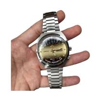 Relógio Mecânico Automático Unissex Em Aço Inoxidável Com Mostrador Grande Rotativo E Hora Mundial