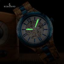Relógio Mecânico de madeira Bobo bird WQ29 À Prova D'Água