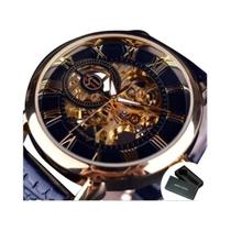 Relógio Mecânico Forsining Skeleton Com Pulseira De Couro Preta Para Homens, Com Ponteiros Relógio Mecânico Forsining Skeleton Com Pulseira De Couro Preta Para Homens, Com Ponteiros