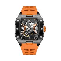 Relógio Mecânico Masculino À Prova d'Água ONOLA Com Pulseira De Silicone E Design De Barril De Vinho