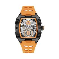 Relógio Mecânico Masculino Azul À Prova d'Água Com Ponteiros Luminosos E Pulseira De Silicone MEGIR Relógio Mecânico Masculino Azul À Prova d'Água Com Ponteiros Luminosos E Pulseira De Silicone MEGIR