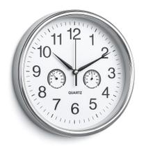 Relogio medidor de temperatura e umidade decorativo luxo sala cozinha quarto escritorio consultorio prata Relogio medidor de temperatura e umidade decorativo luxo sala cozinha quarto escritorio consultorio prata