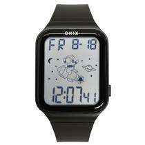Relógio Menino Digital Onix IT-13101 Resistente à água 5 ATM Caixa em Resina Preto Pulseira de Silicone Visor Acrílico Quadrado Fivela Bateria Relógio Menino Digital Onix IT-13101 Resistente à água 5 ATM Caixa em Resina Preto Pulseira de Silicone Visor Acrílico Quadrado Fivela Bateria
