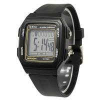 Relógio Menino Digital Onix IT-7300101) Resistente à água 5 ATM Caixa em Resina Preto Pulseira de Plástico Visor Acrílico Quadrado Fivela Bateria