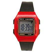 Relógio Menino Digital Onix IT-7300122) Resistente à água 5 ATM Caixa em Resina Vermelho Pulseira de Resina Preto Visor Acrílico Quadrado Fivela Relógio Menino Digital Onix IT-7300122) Resistente à água 5 ATM Caixa em Resina Vermelho Pulseira de Resina Preto Visor Acrílico Quadrado Fivela