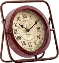Relógio Mesa 25cm Retrô Ferro Aço Vintage Romano Velho 6487 - VRFERRAZ
