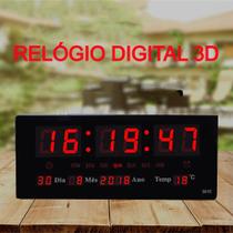 Relógio Mesa Despertador Digital Led Calendário Termômetro