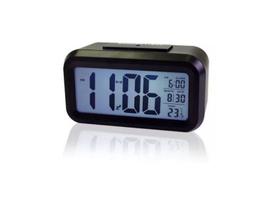 Relógio Mesa Led Digital Calendário Termômetro Alarme Despertador Preto