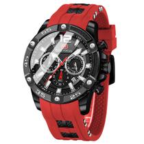 Relógio MF MINI FOCUS Chronograph à prova d'água 30m 47mm vermelho