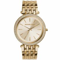 Relógio MICHAEL KORS feminino dourado strass MK3191/4DN