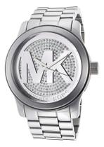 Relógio MichaelKors Mk5544 Bradshaw Logo Prateado Mm 45 Completo Lindo