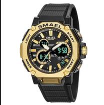Relógio Militar Esportivo Smael A Prova DÁgua, Dourado
