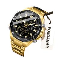 Relógio Militar Masculino À Prova D'Água Com Luz LED POEDAGAR Relógio De Pulso Em Aço Inoxidável Com