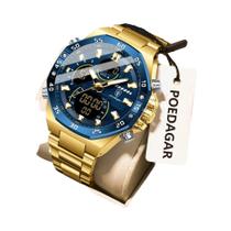 Relógio Militar Masculino À Prova D'Água Com Luz LED POEDAGAR Relógio De Pulso Em Aço Inoxidável Com