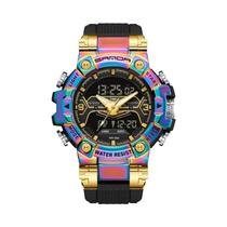 Relógio Militar Masculino De Luxo SANDA 3186 Com Display Digital E Analógico, Pulseira De TPU, À