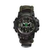 Relógio Militar Multifuncional À Prova D'Água Para Homens Com Bússola Termômetro Display LED Da