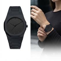 Relógio Minimalista All Black Negro Quartz Leve Design Moderno Relógio Minimalista All Black Negro Quartz Leve Design Moderno