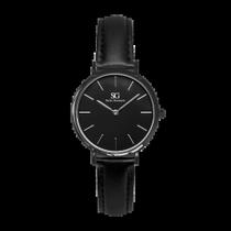 Relógio Minimalista Feminino Preto Pulseira De Couro Murray Full Black 3