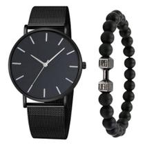 Relógio Minimalista Masculino Ultrafina Inox + Pulseira Live