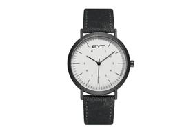 Relógio mod k8020l caixa preta, mostrador branco, pulseira preta