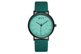 Relógio mod k8020l caixa preta, mostrador verde claro, pulseira verde