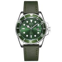Relógio mod s3961g caixa prata, bezel verde, mostrador verde, pulseira verde