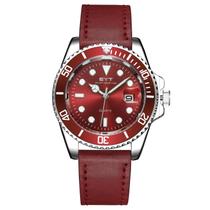 Relógio mod s3961g caixa prata, bezel vermelho, mostrador vermelho, pulseira vermelha