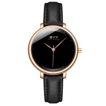 Relógio mod s6606l ouro rosa, mostrador preto, puls. preta