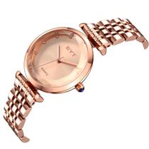 Relógio mod s8288l caixa ouro rosa, mostrador ouro rosa, pulseira ouro rosa