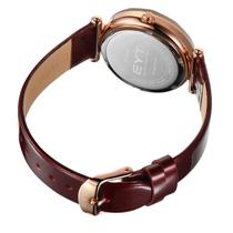 Relógio mod s8292l caixa rosa, mostrador vermelho, pulseira vermelha