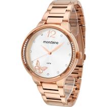 Relógio Modaine Cristais Borboleta De Pulso Feminino Delicado Original - Mondaine