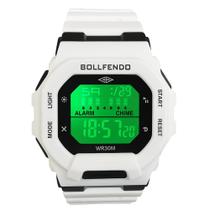 Relógio Moderno Moda Digital Branco Quadrado Unissex 2025