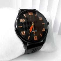 Relógio moderno modelo losango masculino pulseira silicone elegante