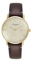 Relógio Mondaine 70anos Masculino Dourado Couro Marrom Retrô Dourado Dourado Creme