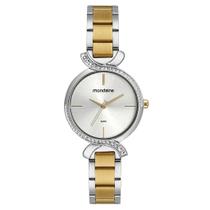 Relógio Mondaine Cistais Prata Dourado Feminino 32496LPMVBE2