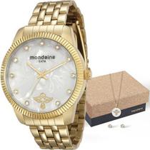 Relogio Mondaine Feminino 76579lpmkde1k1 Kit Colar e Brinco