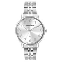 Relógio Mondaine Feminino Analógico Casual Prata com Números