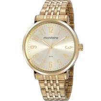 Relogio Mondaine Feminino analogico dourado a prova dagua 32107LPMVDE1