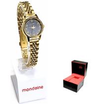 Relógio Mondaine Feminino Analógico Mini Dourado 32425LPMVDE1