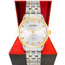 Relógio Mondaine Feminino Bicolor Prata e Dourado 5ATM 40mm 99766lpmvbe2 Relógio Mondaine Feminino Bicolor Prata e Dourado 5ATM 40mm 99766lpmvbe2