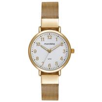 Relógio Mondaine Feminino Casual Mesh Dourado 32918LPMVDE1