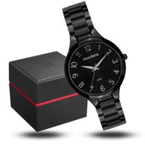 Relógio Mondaine Feminino Casual Preto Sofisticado Original