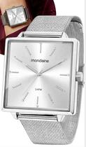 Relógio Mondaine Feminino De Pulso Elegante Quadrado Com Strass Prata Analógico Quartz Resistente Á Água Original Relógio Mondaine Feminino De Pulso Elegante Quadrado Com Strass Prata Analógico Quartz Resistente Á Água Original