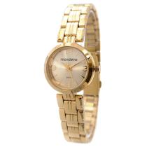 Relógio MONDAINE feminino dourado analógico 32368LPMVDE1