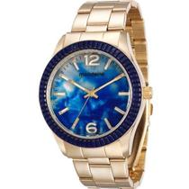 Relógio Mondaine Feminino Dourado Azul 76596LPMVDE2